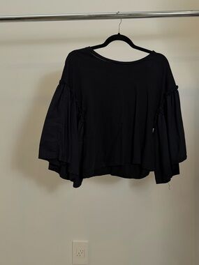 Black Women's Balloon Sleeve Top - Unbranded